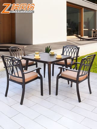 Bộ bàn ghế nhôm đúc ngoài trời sân vườn ngoài ngoài trời bền đẹp, thân thiện  BGSV_1494