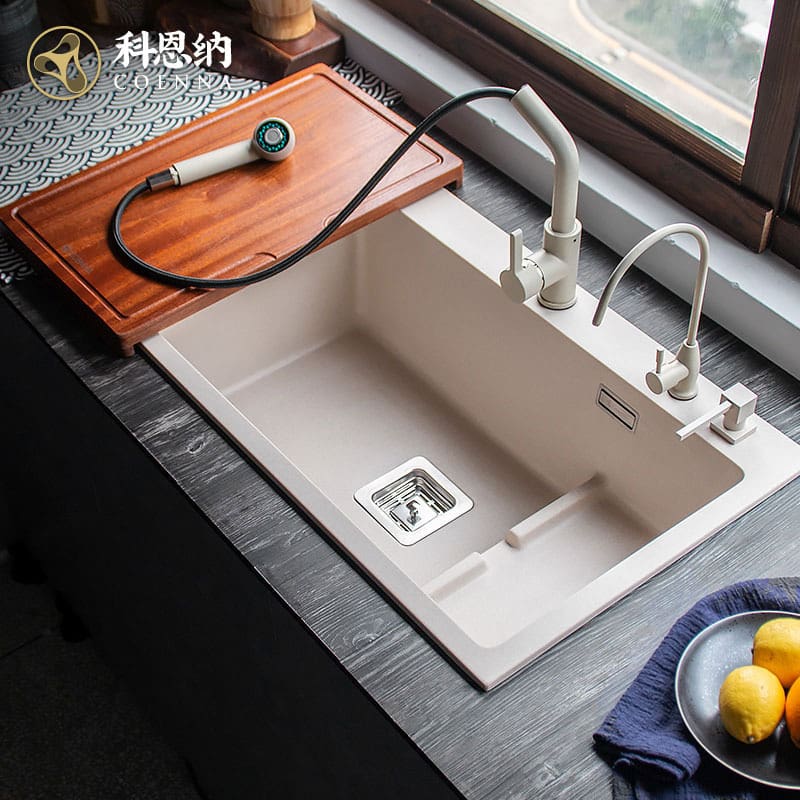 Bồn rửa chén bằng đá thạch anh oq5m bồn rửa cao cấp, tiện lợi cho nhà hàng CR CR-221