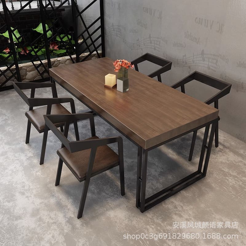 Bàn ghế Thanh Nướng Nhà Hàng Công Nghiệp Phong Cách Sắt - BGCF-734