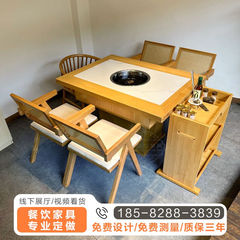 Gỗ nguyên khối đá cẩm thạch nướng gian hàng bàn cao cấp, tiện lợi cho nhà hàn BN-66