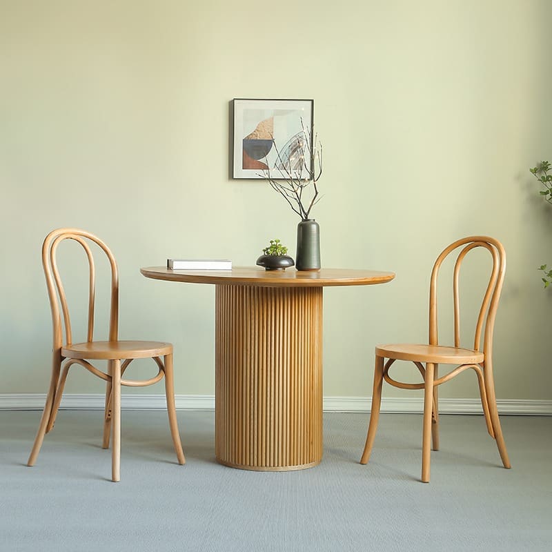 Bàn ăn kiểu khúc gỗ gia đình Bàn tròn phong cách wabi sabi - BGCF-827