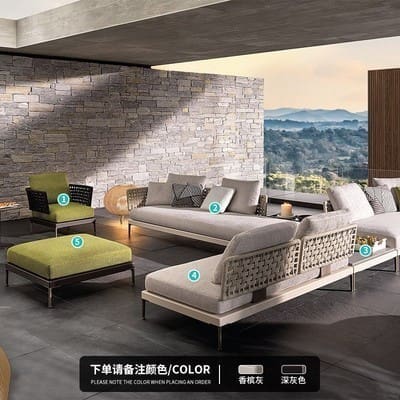Sofa ngoài trời sân biệt thự mây khách sạn giải ngoài trời bền đẹp, thân thiệ BGSV_578