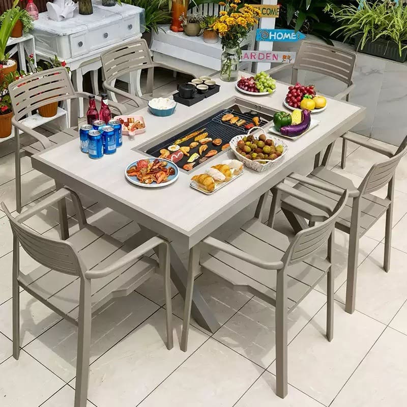 Bộ bàn ghế ngoài trời nhôm đúc ghế sân vườn ngoài trời bền đẹp, thân thiện mô BGSV_1428