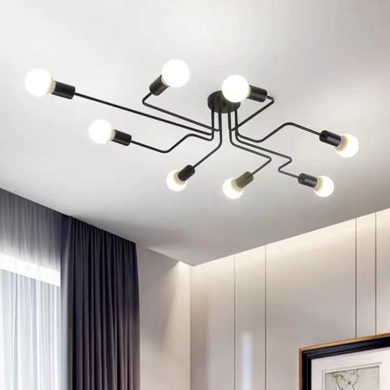 Retro uốn cong ống đèn trần sáng tạo đơn giản phòng khách - DTN-769