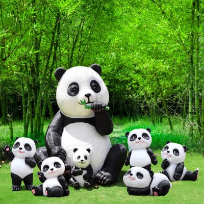 Mô phỏng ngoài trời gấu trúc điêu khắc sợi thủy ngoài trời bền đẹp, thân thiệ DTTNT_132