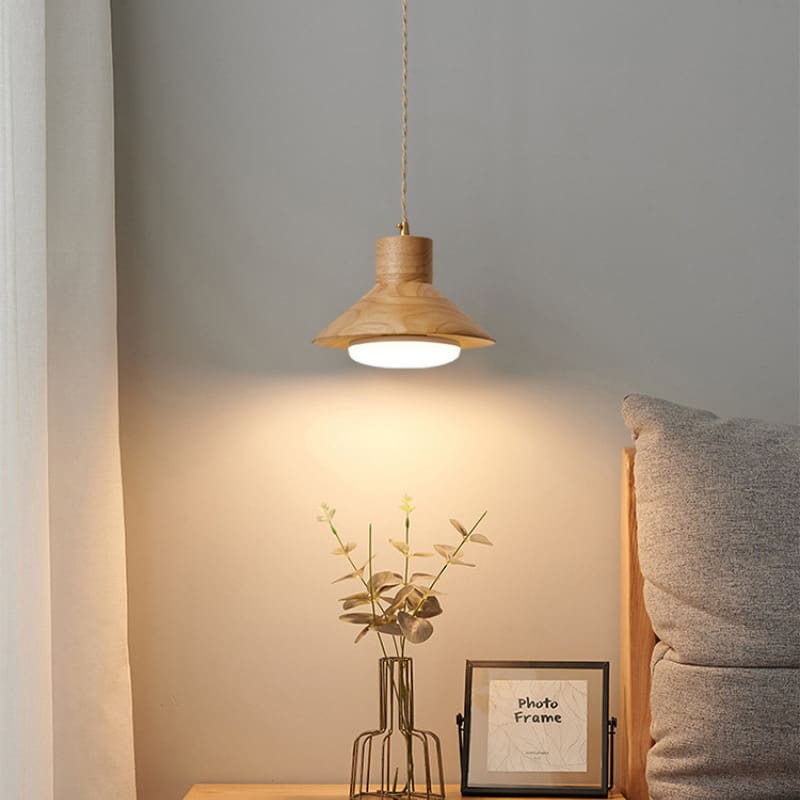 Bắc Âu Nhật Bản Wabi-Sabi Phong Cách Gỗ Chắc Chắn Nấm Đèn Chùm Đơn Giản - DC-799