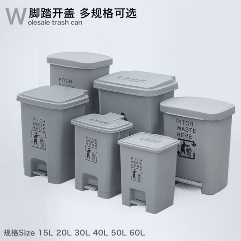 Thùng rác ngoài trời 20l màu xám nhỏ có mái ngoài trời bền đẹp, thân thiện mô TGNT_1044