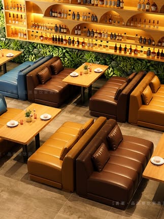 Bàn ghế Phong cách công nghiệp quầy bar ghế sofa quán cà - BGCF-77
