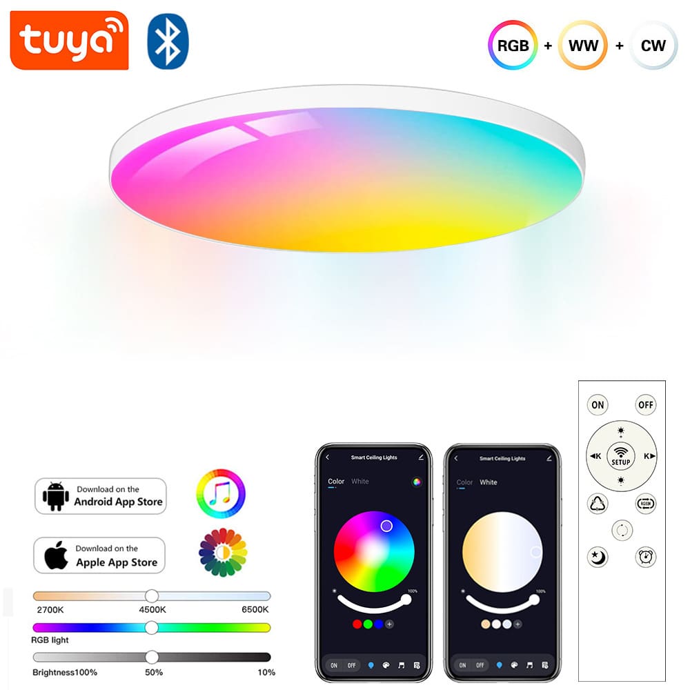 Đèn trần thông minh Tuya Bluetooth Alexa Google Siêu mỏng - DTN-562