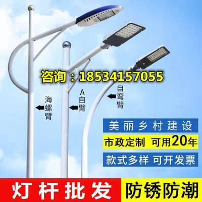 Đèn đường LED chính 5m Cánh tay chữ A tự uốn tù xà cừ Đèn chiếu sáng c - DNT-569