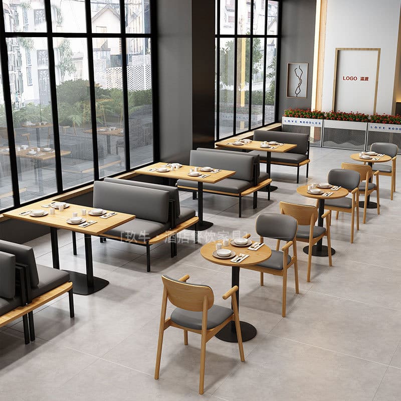 Bàn ghế Chủ Đề Nhà Hàng Quán Cà Phê Gỗ Chắc Chắn Ghế Sofa - BGCF-1317