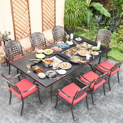 Bàn ghế nướng ngoài trời gia dụng lò nướng điện ngoài trời bền đẹp, thân thiệ BGSV_1256