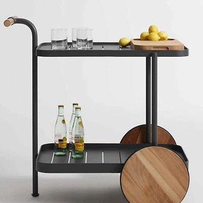 Phong cách công nghiệp sắt rèn xe ăn ngoài trời chất lượng cho khách sạn DKS-439