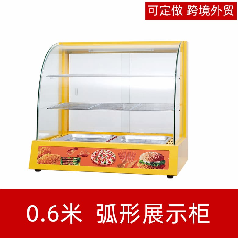 Tủ cách nhiệt cong màu đen tủ trưng bày gà cao cấp, tiện lợi cho nhà hàng THN THN-451