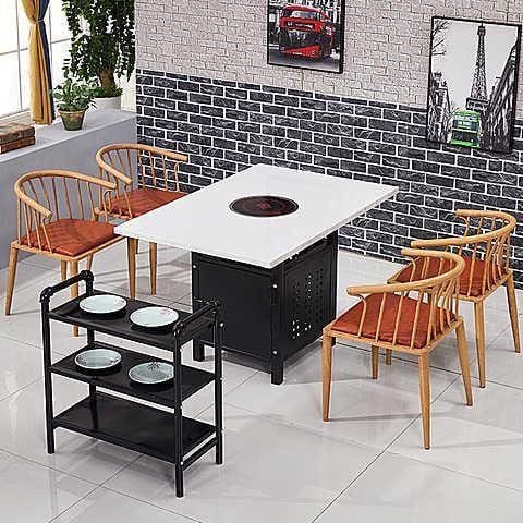 Bàn lẩu đá cẩm thạch bếp cảm ứng nhà hàng cao cấp, tiện lợi cho nhà hàng BN-512