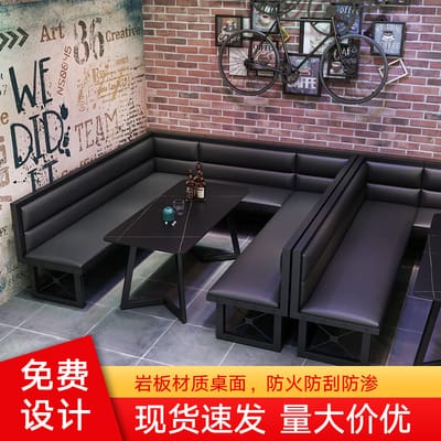 Bàn ghế Phong cách công nghiệp Quầy bar trong suốt Quán cà - BGCF-383