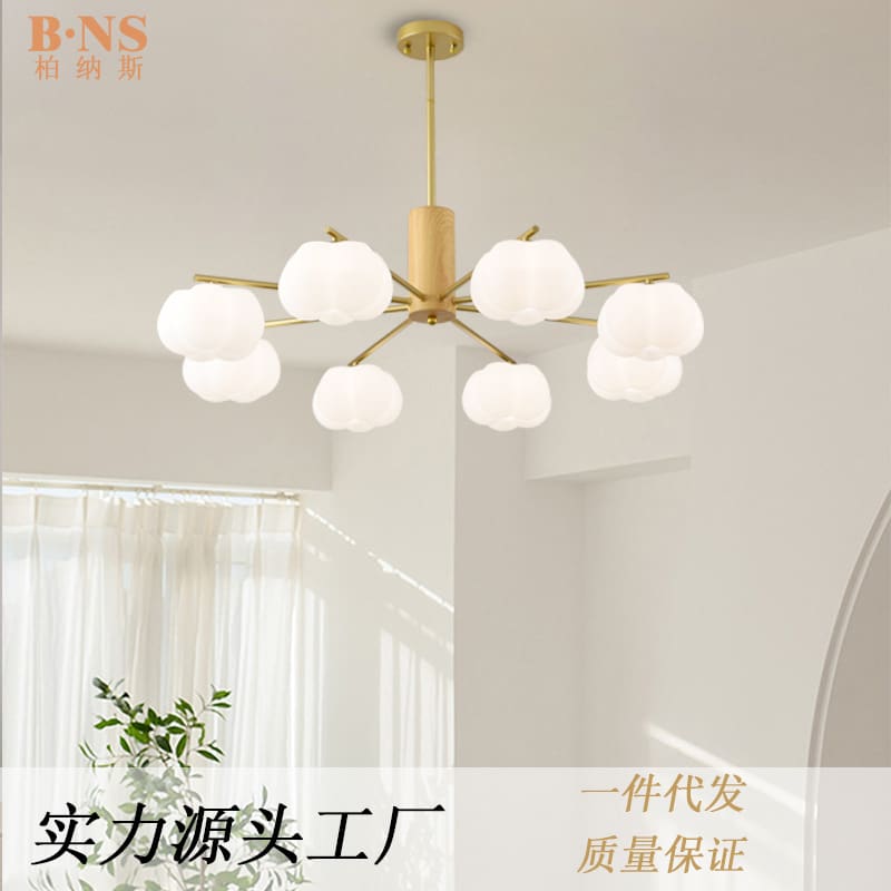 Đèn chùm phòng khách đèn chùm kem phong cách đèn hiện đại tối giản phò - DC-1133