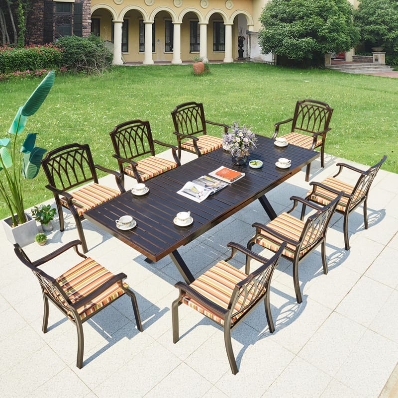 Bàn ghế ngoài trời sân nhôm đúc giải trí ngoài ngoài trời bền đẹp, thân thiện BGSV_1042