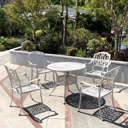 Bàn ghế ngoài trời sân vườn nhôm đúc ngoài trời ngoài trời bền đẹp, thân thiệ BGSV_1094