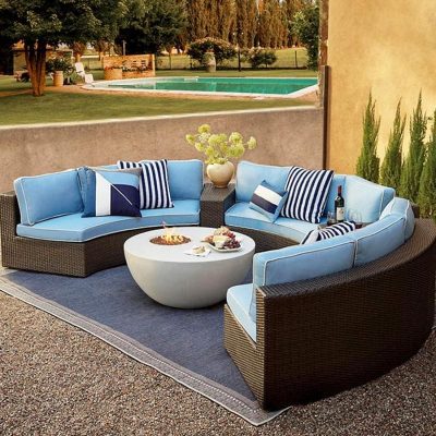 Sofa mây tròn ngoài trời kết hợp sân vườn ghế ngoài trời bền đẹp, thân thiện  BGSV_515