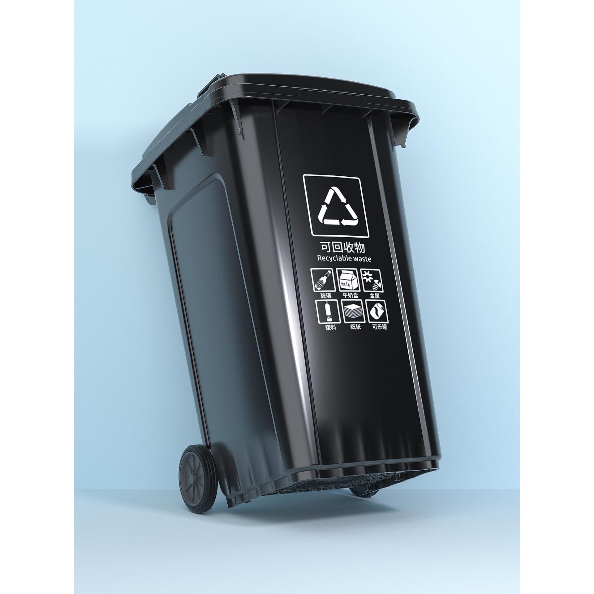 Thùng rác thương mại lớn dung tích lớn 240 lít ngoài trời bền đẹp, thân thiện TGNT_1454