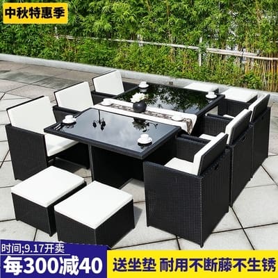 Bàn ghế ngoài trời sân vườn sân thượng ghế mây ngoài trời bền đẹp, thân thiện BGSV_1097