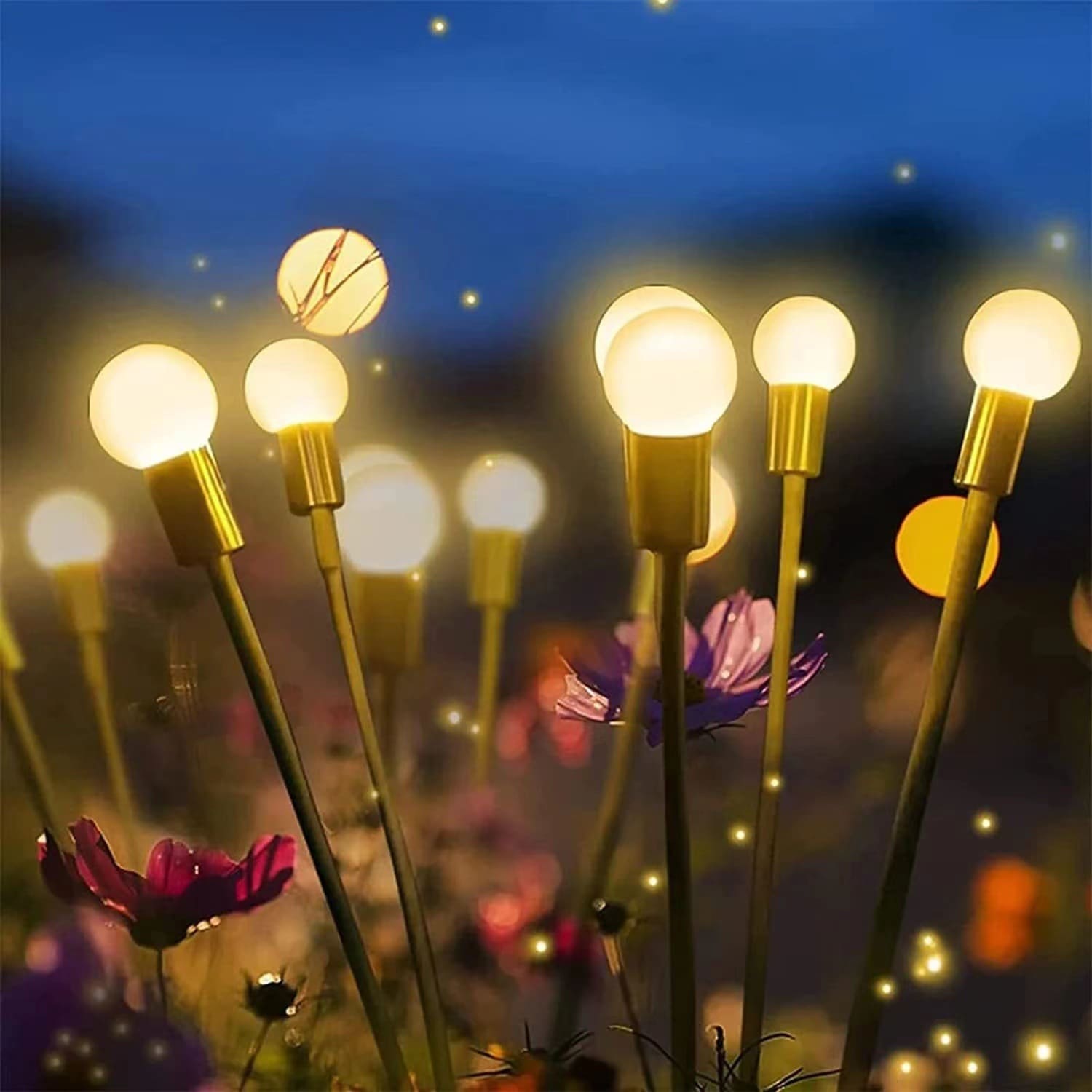 Amazon LED Solar Dynamic Firefly Đèn bãi cỏ chống nước Đèn sân vườn n - DNT-2110