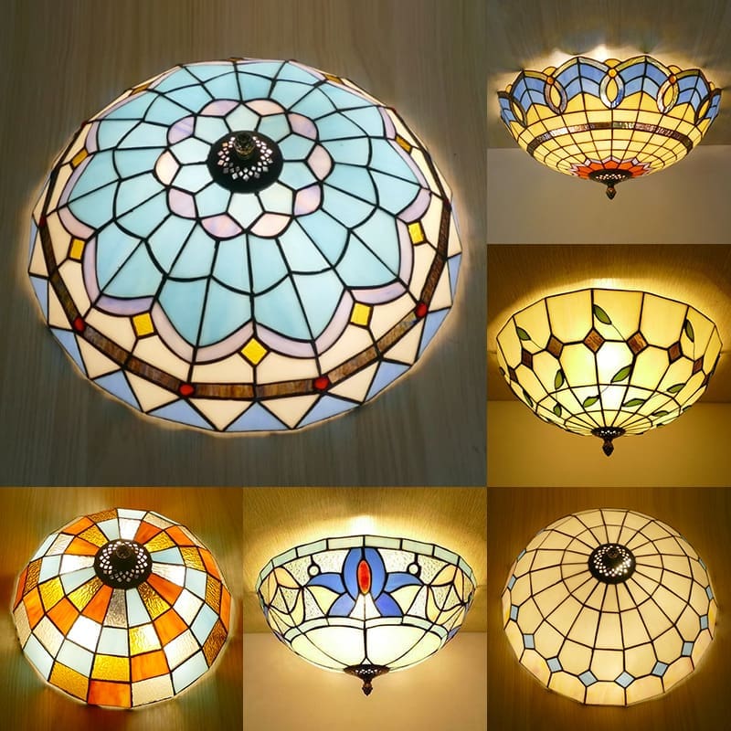 Tiffany Châu Âu retro Địa Trung Hải thanh nghệ thuật đèn - DTN-925