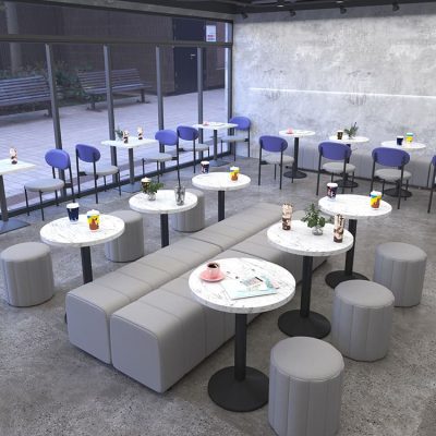 Bàn ghế Quán trà sữa tường ghế sofa tráng miệng snack bánh - BGCF-925