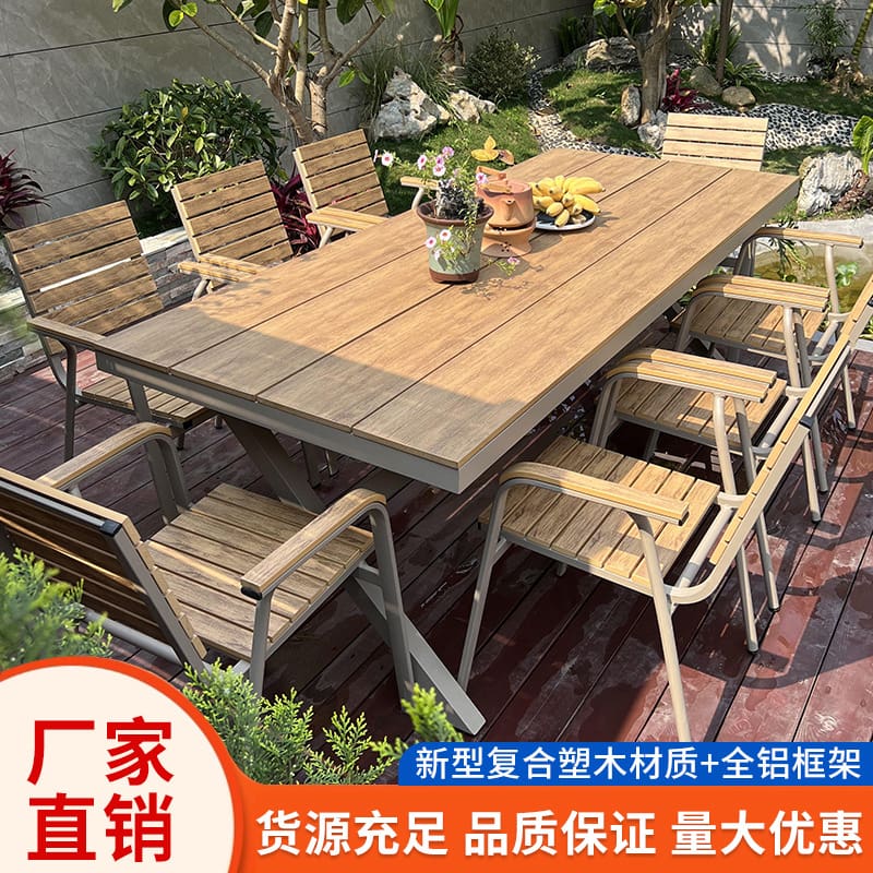 Bàn ghế gỗ nhựa ngoài trời bàn ghế sân vườn ngoài trời bền đẹp, thân thiện mô BGSV_884