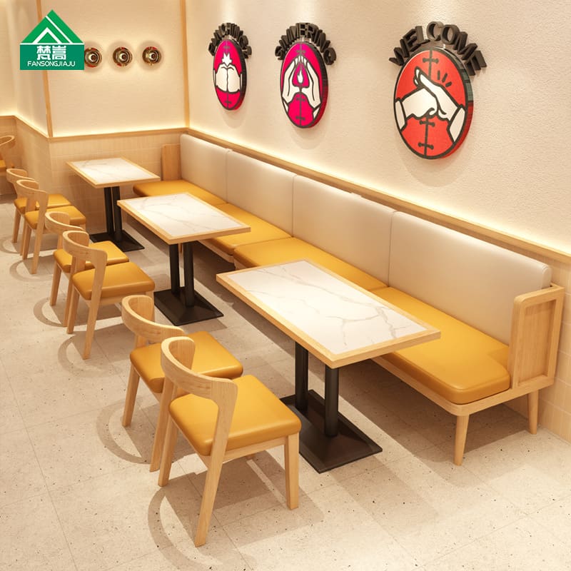 Bàn ghế Chủ đề nhà hàng trà dựa vào tường ghế sofa nhà hàng - BGCF-1443