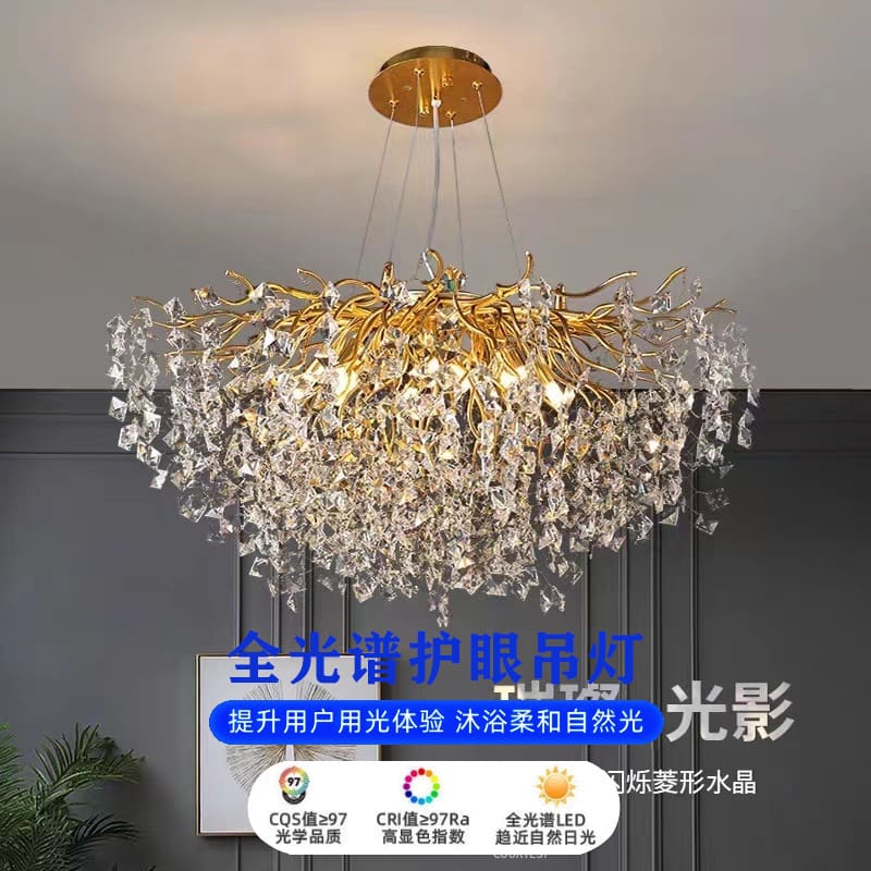 Vàng sang trọng đơn giản và thanh lịch phòng ngủ phòng khách đèn chùm - DC-1009