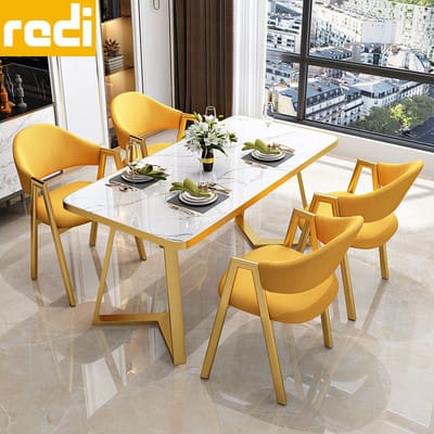 Bàn ghế Bắc Âu sang trọng giả đá cẩm thạch đàm phán Bàn ghế - BGCF-154
