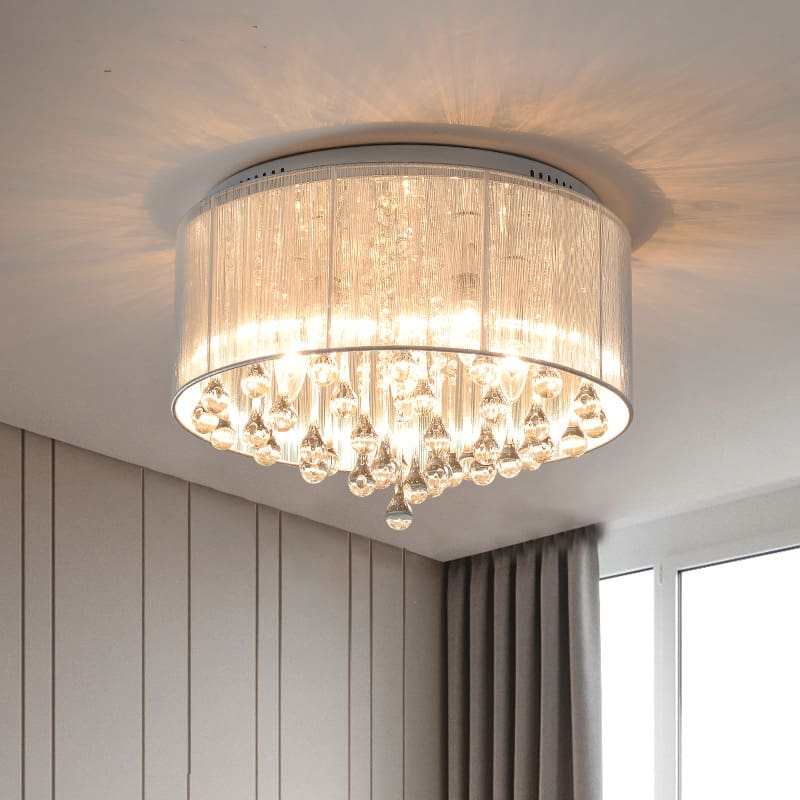 Đèn trần vải đơn giản hiện đại phòng ngủ chính phòng pha lê - DTN-898