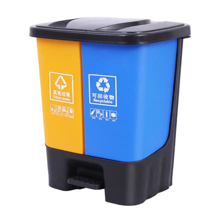 Thùng rác phân loại lớn vận hành bằng chân ngoài ngoài trời bền đẹp, thân thi TGNT_94
