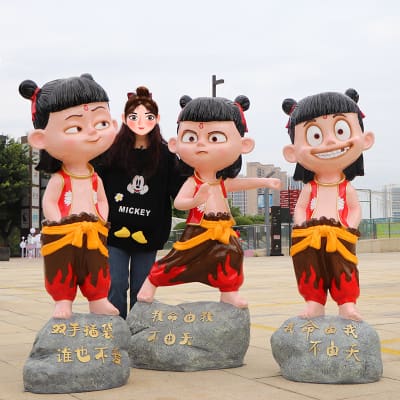 Đồ trang trí ngoài trời nezha cậu bé ma thuật ngoài trời bền đẹp, thân thiện  DTTNT_205