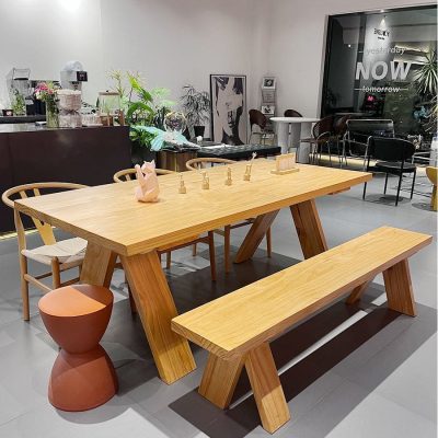 Bàn ghế Bắc Âu Bàn ăn Italy bằng gỗ nguyên khối Bàn dài Bàn - BGCF-649