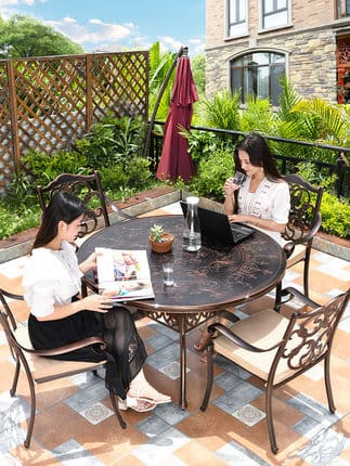 Bàn ghế mojia ngoài trời bàn ghế nhôm đúc sân ngoài trời bền đẹp, thân thiện  BGSV_1582