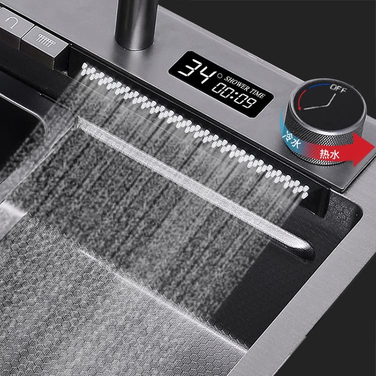 Bh0d nano dày thác bồn rửa sus304 thép không gỉ cao cấp, tiện lợi cho nhà hàn CR-473