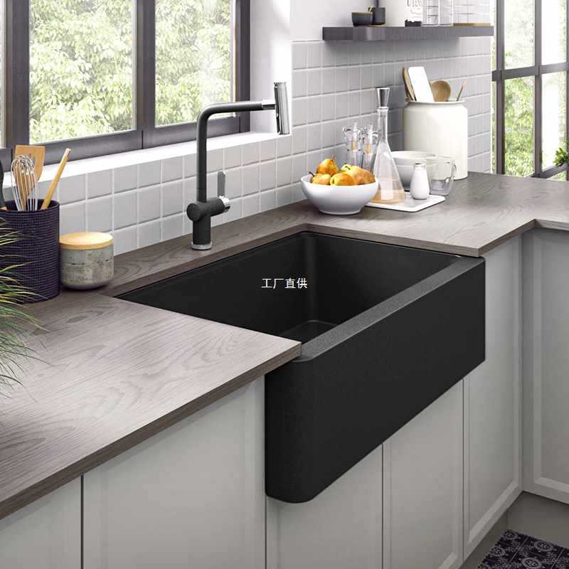 Bồn rửa bằng đá thạch anh bán âm tường dưới cao cấp, tiện lợi cho nhà hàng CR-99