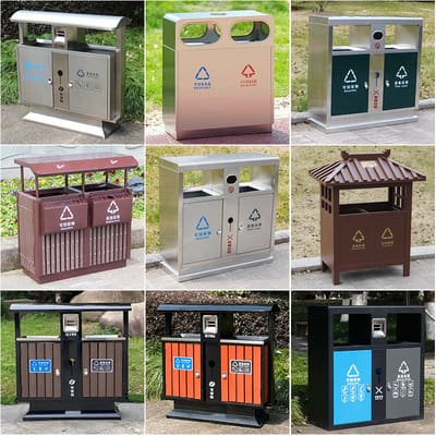 Thùng rác tấm mạ kẽm thùng rác ngoài trời thùng ngoài trời bền đẹp, thân thiệ TGNT_166