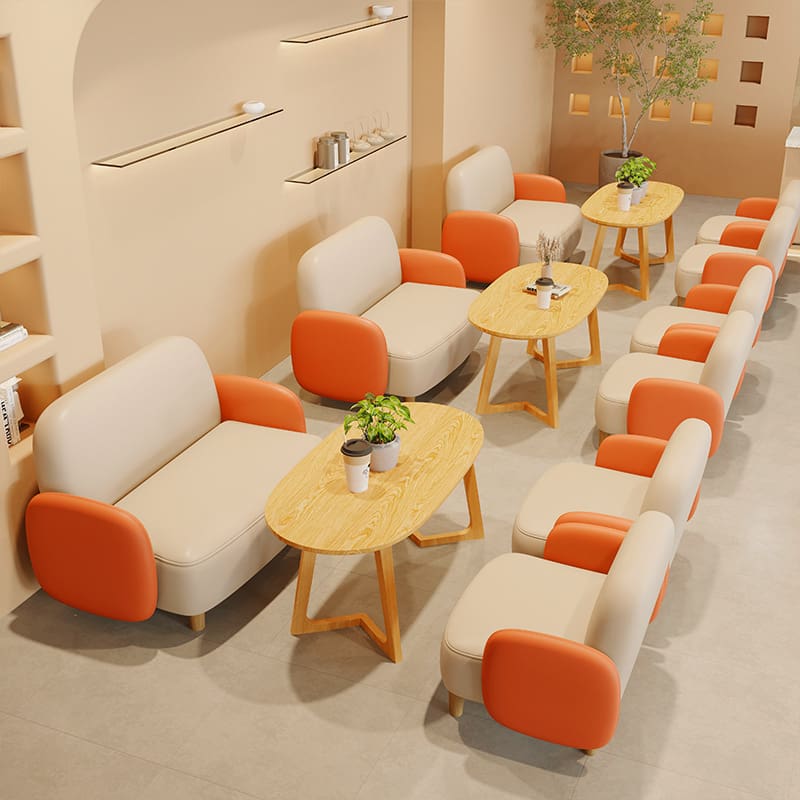 Bàn ghế Phong cách kem homestay sofa đàm phán đôi giải trí - BGCF-1576