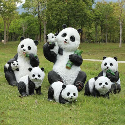 Mô phỏng gấu trúc sợi thủy tinh gia cố nhựa ngoài trời bền đẹp, thân thiện mô DTTNT_82