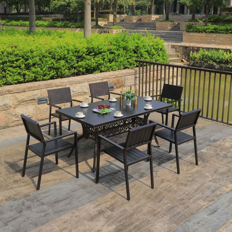 Bàn ghế nhôm đúc ngoài trời ban công sân vườn ngoài trời bền đẹp, thân thiện  BGSV_1145