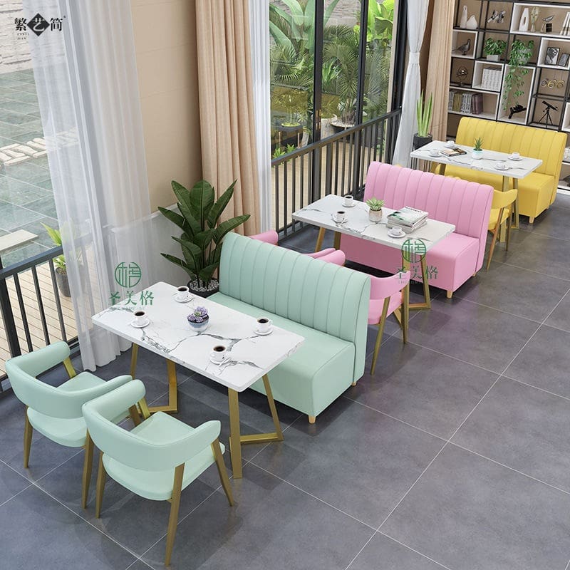 Bàn ghế Cửa Hàng Trà Sữa Ghế Sofa Thông Thường Bàn Cafe - BGCF-1873