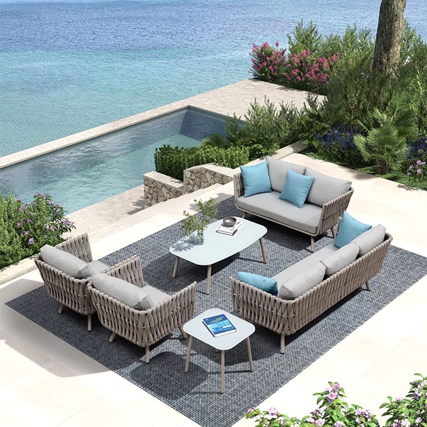 Ngoại thất sân vườn youren phong cách châu âu sofa ngoài trời bền đẹp, thân t BGSV_782
