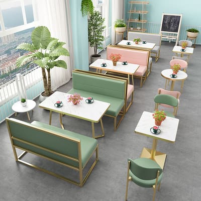 Bàn ghế Quán trà sữa Bàn ghế ngoài trời món tráng miệng - BGCF-39