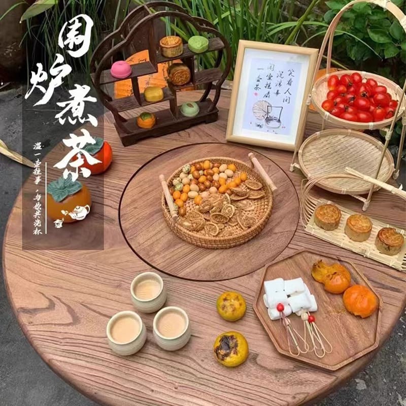 Nấm nghệ nhân cây du già gỗ bàn trà xung cao cấp, tiện lợi cho nhà hàng BN-245
