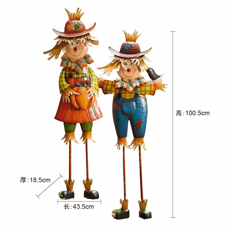 Retro sắt dễ thương bù nhìn đồ trang trí sân ngoài trời bền đẹp, thân thiện m nan