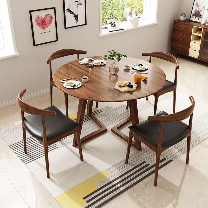 Bàn ăn tròn gỗ nguyên khối đơn giản để thảo luận Bàn ghế - BGCF-830